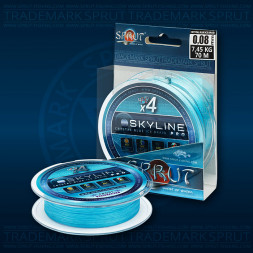 Леска плетеная Sprut Skyline Ice Braid Pro X 4 Cristal Blue 0.10 70м