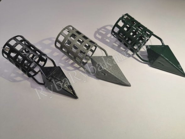 Кормушка Vikfish сербская пуля D25, 90 гр. леска, водоросли