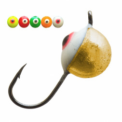 Мормышка вольфрамовая Lumicom Полусфера окун./фосф. глаз Ф5 AuP, цена за 1 шт.