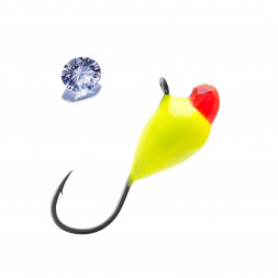Мормышка вольфрамовая Lumicom Капля с ушком d4.0 обмазка с камнем 10шт