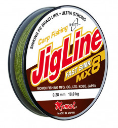 Шнур JigLine Fast Sink 025мм 16кг, 100м, хаки
