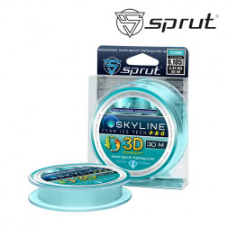 Леска SPRUT Skyline 3D Fluorocarbon Composition IceTech PRO Cyan 0.125 30м