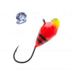 Мормышка вольфрамовая Lumicom Капля с ушком Ф3.2 обмазка с камнем винт RBLd, цена за 1 шт.