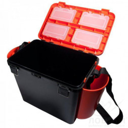 Ящик для зимней рыбалки FishBox Helios с навесными карманами, 19 л, оранжевый